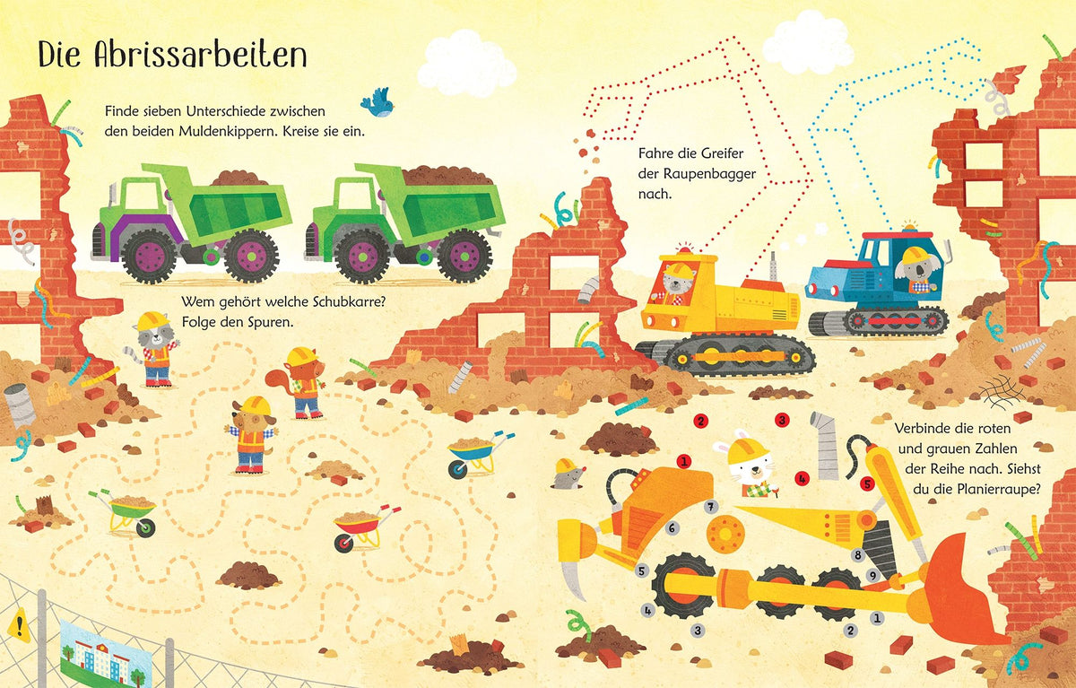 Usborne Wisch und Weg Buch Auf der Baustelle 4J+
