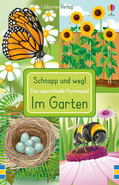 Usborne Kartenspiel Schnapp und weg: Im Garten 3J+