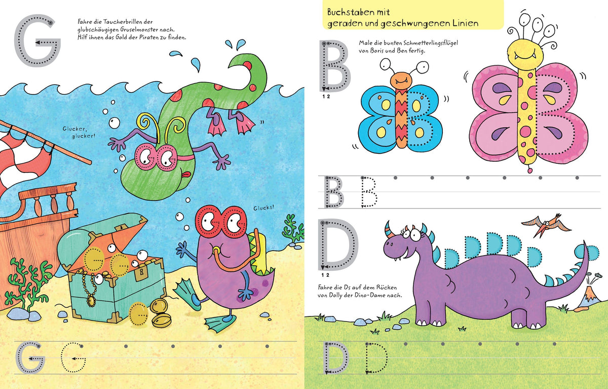 Usborne Wisch und Weg Buch Großbuchstaben? 4J+