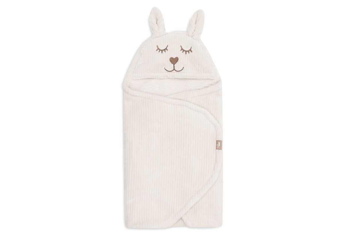 Jollein Wickeldecke Einschlagdecke Bunny Cloudy Rib Oatmeal