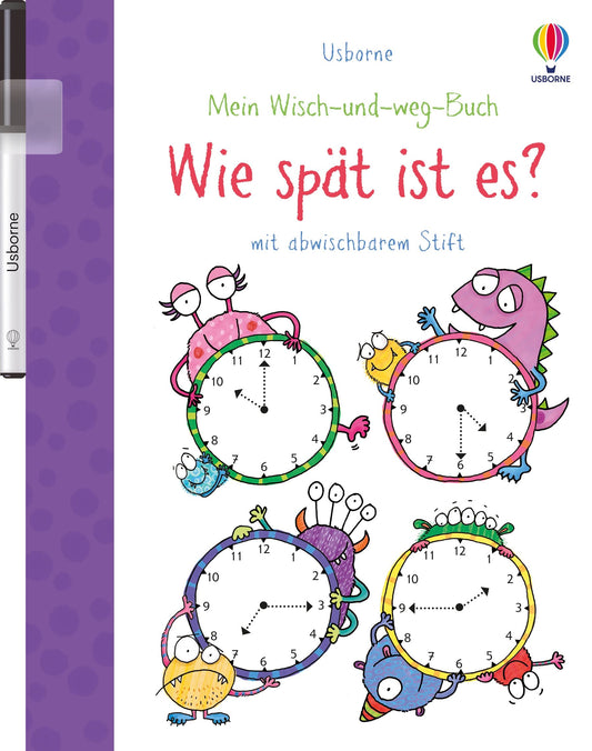 Usborne Wisch und Weg Buch Wie spät ist es? 4J+