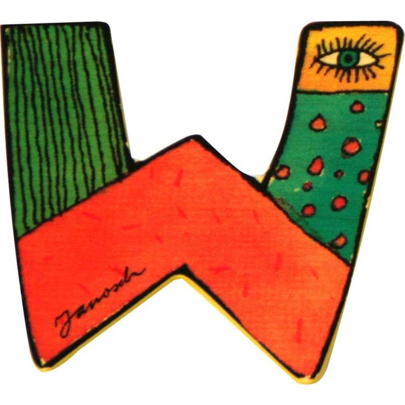 Holzbuchstabe Janosch zum Kleben