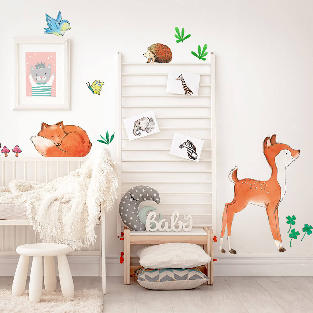 Pastelowe Love Wandaufkleber Sticker Waldfreunde
