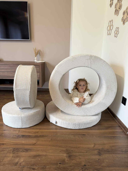 mimii Sitzhockerset Cord Creme