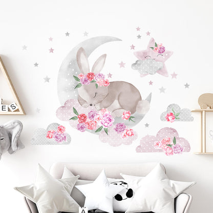 Pastelowe Love Wandaufkleber Sticker Set Schlafendes Häschen