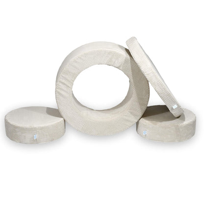 mimii Sitzhockerset Cord Creme