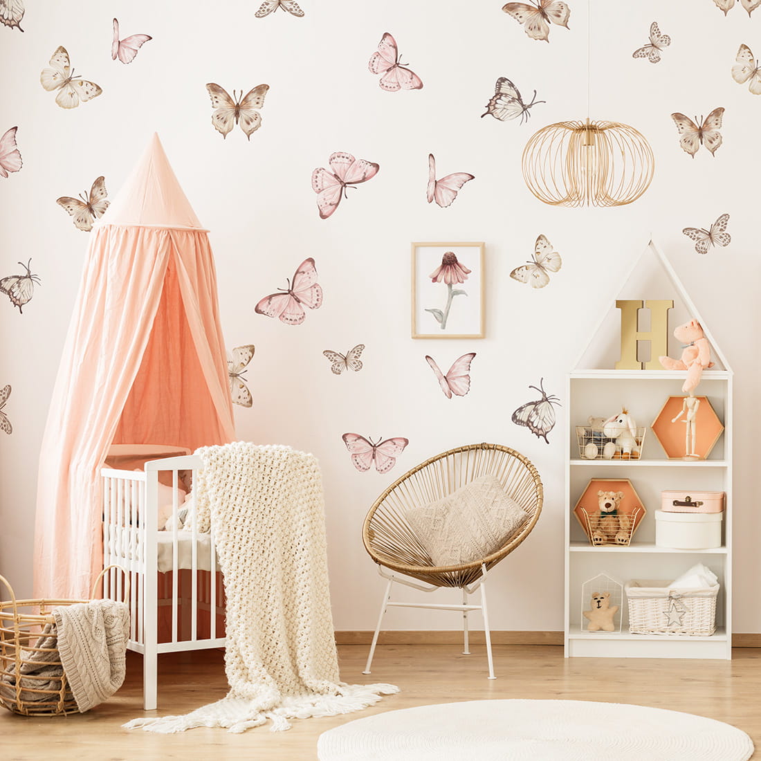 Pastelowe Love Wandaufkleber Sticker Schmetterlinge