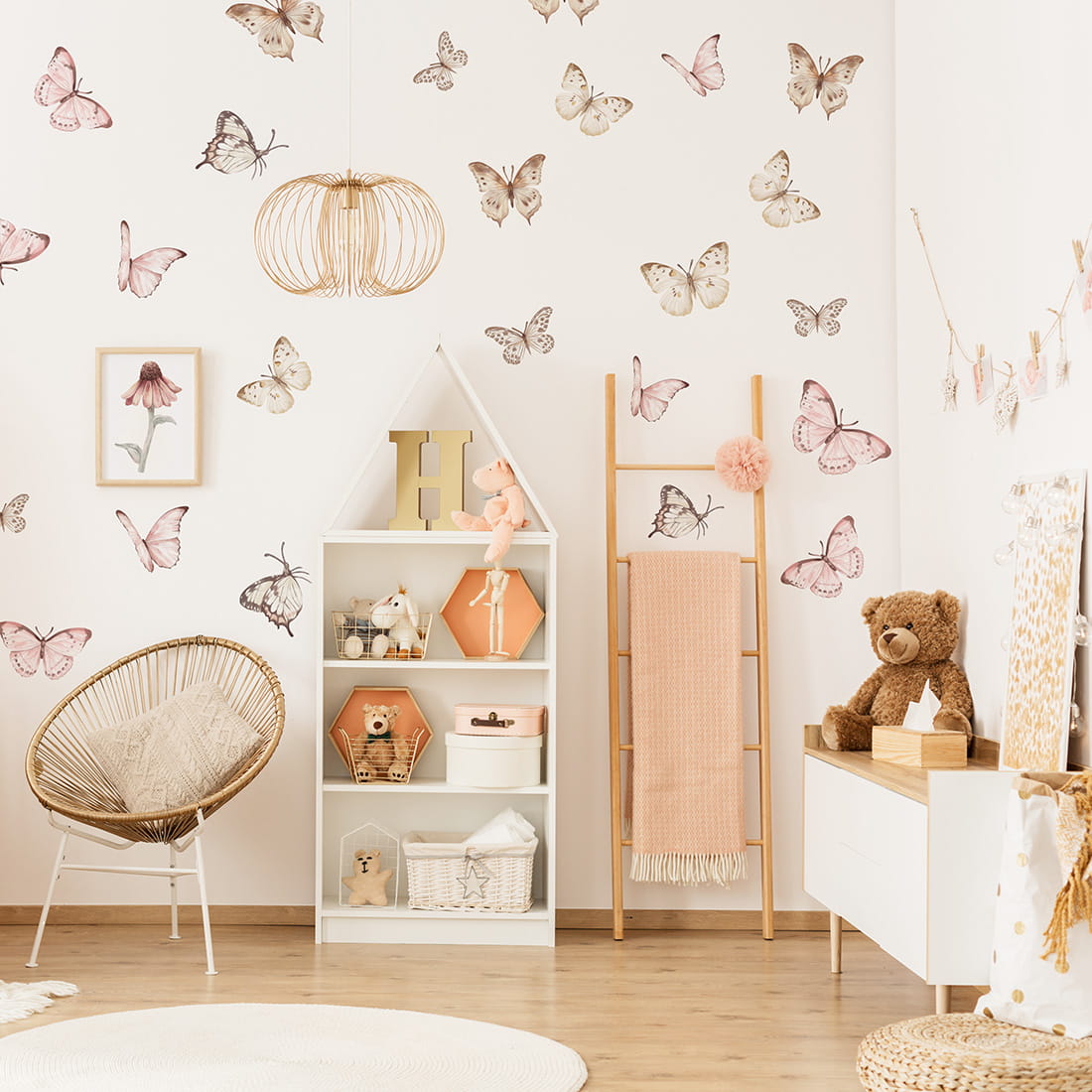 Pastelowe Love Wandaufkleber Sticker Schmetterlinge